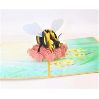 Handmade 3d Pop Up Card Bee Flower Birthday,valentine's Day,mother's Day,wedding Anniversary,friendship,blank Greetings,thank You,celebrations Card